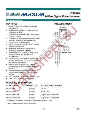 DS2890X-000 datasheet  